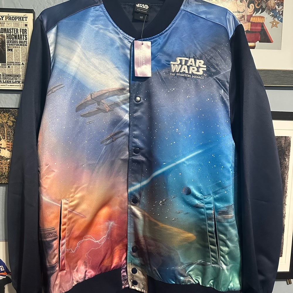 Her Universe Star Wars The Phantom Men Bomber Jacket size large unisex NWT